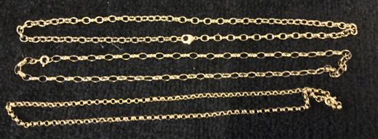 3 x 9ct gold belcher chains